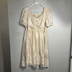 Elegant Cream Lace Dress